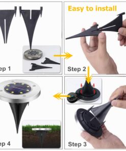 Biling Solar Ground Lights, Solar Disk Lights (8 LEDs /4 Pack) Outdoor Waterproof Solar Garden Lights for Pathway Outdoor in-Ground Lawn Yard Deck Patio Walkway - Warm White 33 61jbNHrMMAL