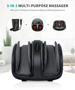 Nekteck Foot Shiatsu Massager, Calf Massage with Heat Therapy, Deep Kneading, Vibration, Compression Leg Massager for Home and Office Use Black (Remote Control) Black - With Remote 26 61jbXIxGSL
