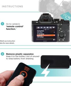 Foto&Tech IR Wireless Remote Control Compatible with Sony A7R IV III II,A7III A9 A7 II A7 A7R A7S A6600 A6500 A6400 A6300 A6000 A55 A65 A77 A99 A900 A700 A580 A560 A550 A500 NEX-7 NEX-6 NEX5T NEX-5R 1 PC Black 29 61jcWRhdGrL