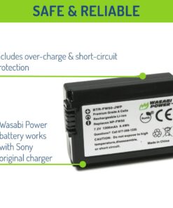 Wasabi Power Battery for Sony NP-FW50 (Compatible with ZV-E10, Alpha a7, a7 II, a7R, a7R II, a7S, a7S II, a5000, a5100, a6000, a6300, a6500, NEX-5T, Cyber-Shot DSC-RX10 III and More) 11 61jcnmu5dL