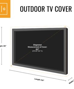 KHOMO GEAR Outdoor TV Cover Universal Weatherproof Protector for 55-58 Inch TV - Fits Most Mounts & Brackets, Grey 55'' - 58'' 10 61je2THxcSL