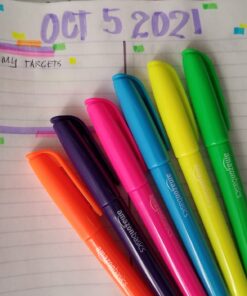 Amazon Basics Chisel Tip, Fluorescent Ink Highlighters, Assorted Colors - Pack of 12 12 Pack 48 61jeO4zhMXL