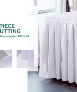 Surmente Tablecloth 14 ft Polyester Table Skirt for Weddings, Banquets, or Restaurants(White) … …… 14ft 1 Pack White 19 61jeVnzHVbL