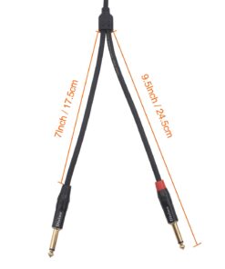 Disino 1/8 Inch TRS Stereo to Dual 1/4 inch TS Mono Y-Splitter Cable 3.5mm Aux Mini Jack Stereo Breakout Cable Path Cords - 3 feet 14 61jeYpFsglL