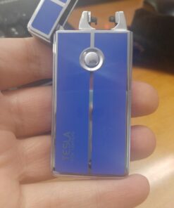 Tesla Coil Lighters™ USB Rechargeable Windproof Arc Cigarette Lighter with Charging Cable and Carrying Pouch Blue 34 61jiqDWC6BL