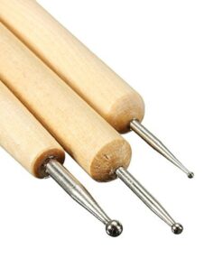 COMIART 3pcs Wood Ball Styluses Tool Set for Embossing Pattern Clay Sculpting Wax Polymer Dotting Tools 11 61jkK4YG3RL