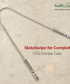 HealthAndYoga(TM) SteloSwipe Tongue Cleaner Scraper - Hygienic Seal-Pack - Surgical Grade Stainless Steel, Non-Synthetic Grip - Sterilizable Metal Tongue Scraper for Adults (1 Pack with Storage Bag) Surgical Steel - 1 Pack 36 61jke9FjJnL