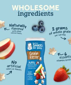 Gerber Baby Snacks Puffs, Strawberry Apple, 1.48 Ounce (Pack of 6) 11 61jmCR6lPoL