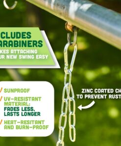 Deluxe High Back Full Bucket Toddler Swing with Exclusive Chain & Triangle Dip Pinch Protection and Carabiners for Easy Install - Green - Squirrel Products 21 61jp5jHGLKL