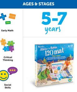 Learning Resources Make a Splash 120 Mat Floor Game, Addition/Subtraction - 136 Pieces, Ages 6+ Math Games for Kids, Educational Games 48 x 56 Inches 11 61jpVXFKBhL