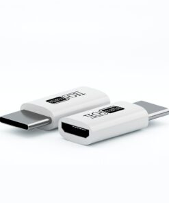 Alternative view of TechMatte Micro USB to USB Type C Adapter Connector for Galaxy Note 8, S9, S9 Plus, S8, S8 Plus +, Google Pixel, Pixel 2 with 56k Resistor; Approved to Meet USB Type-C Standard (2-Pack, White)