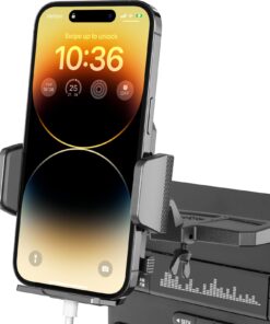 APPS2Car Sturdy CD Slot Phone Mount with One Hand Operation Design, Hands-Free Car Phone Holder Universally Compatible with All iPhone & Android Cell Phones, for Smartphone Mobile Black 28 61jsHqRfRPL