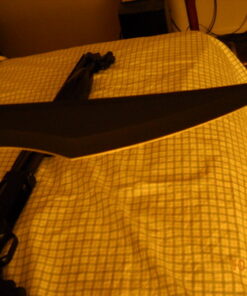 K EXCLUSIVE Secret Agent Tactical Ninja Sword with Nylon Shoulder Harness Scabbard - One-Piece Stainless Steel Construction, Serrations, Black Heat-Treated Finish, Wrapped Handle - Length 27" 17 61jthD42QsL