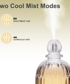 DOUDING Aroma Glass Diffuser for Essential Oil, Cool Mist Glass Humidifier with 7 LED Color Changing Light, Auto-Off Safety for Home Office Spa, 120ml(Black Base) Black Base 39 61jurUQgF1L