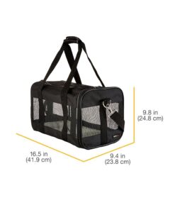 Amazon Basics Soft-Sided Mesh Pet Travel Carrier for Dog, Cat, Medium, 16.5"L x 9.4"W x 9.8"H, Black Without Wheels 37 61jvdb2 E5L