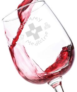 Mommy Medicine Funny Wine Glass 13 oz - Best Christmas Gifts For Mom - Unique Gift For Her - Novelty Birthday Present Idea For Mother from Son or Daughter - For Women, Bride, New Wife, Sister White 7 61jwnMqAEeL