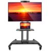 Mount Factory Rolling TV Cart Mobile TV Stand for 40-65 inch Flat Screen, LED, LCD, OLED, Plasma, Curved TV's - Universal Mount with Wheels 53 61jwyLcLgYS