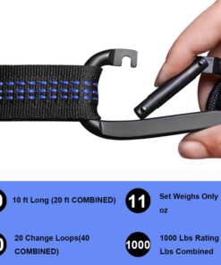XL Hammock Tree Straps, 40 Loops&20ft Long Combined, 2000 LBS Heavy Duty, Lightweight, Easy Setup, Fits All Hammocks (Blue, 20+1) Blue, 20+1 18 61jz21z8BL