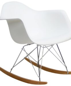 Modway Mid-Century Modern Molded Plastic Kid's Size Lounge Chair Rocker in White 24 61k0kpp mEL