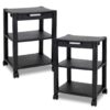 Halter Printer Stand, Rolling Home Office Printer Stand with Storage and Cable Management, Pack of 2 Printer Tables, Black Printer Cart, LZ-308 Black 2 Pack