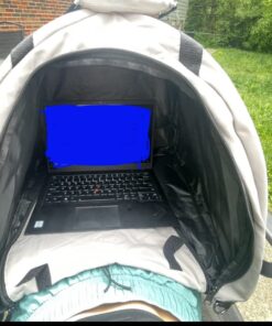 Laptop Tent Sun Shade & Water-Resistant Bag with Glare Shield, Shoulder Strap, Portable Case for Working Outside | Foldable | Privacy Cover Hood | Heat & Light Reflective Outdoor UV Material 25 61k2aYOXL