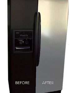 EZ FAUX DECOR Peel & Stick Faux Stainless Steel | Refrigerator Wrap | Cover for Dishwashers & Appliances | Self Adhesive Stainless Contact Vinyl Paper 36 in x 144 in (12ft) 33 61k4GDELPsS