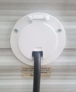 JR Products 541-2-A Polar White Deluxe Round Electric Cable Hatch with Back 30 61k592tCxL