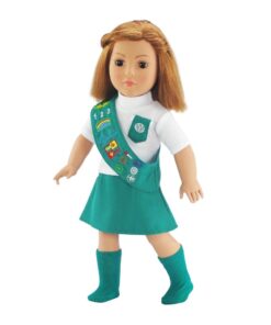 Emily Rose 18 Inch Doll Jr Junior Girl Scout Inspired Uniform Clothes Outfit | Gift-Boxed! | Compatible with 18" American Girl Dolls 23 61k5sW9aUeL