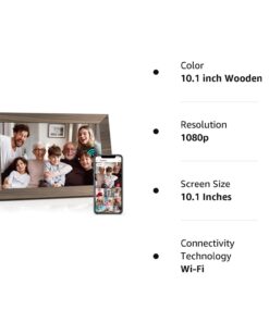 Canupdog 10.1 WiFi Digital Picture Frame, IPS Touch Screen Smart Cloud Digital Photo Frame with 16GB Storage, Wall Mountable, Auto-Rotate, Motion Sensor, Share Photos via Frameo App 10.1 inch Wooden 26 61k6L4hWqYL