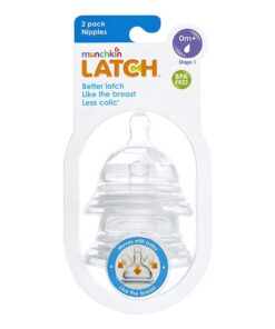 Munchkin Latch Stage 1 Nipple, 0 Plus Months, 2 Count 0+ Month (2 Pack) 8 61k9XKFG5bL