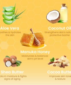 Hydrating Face Moisturizer & Body Cream with Manuka Honey Cream - Organic Face Moisturizer & Body Lotion for Extremely Dry Skin - For Dry & Itchy Skin, Rosacea & Eczema Prone Skin (Original, 2oz) Original 2 Ounce (Pack of 1) 26 61kBcF9tZqL 1