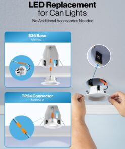 Sunco 6 Pack Retrofit LED Recessed Lighting 4 Inch, 4000K Cool White, Dimmable Can Lights, Baffle Trim, 11W=60W, 660 LM, Damp Rated - ETL 11 61kFNREOL L