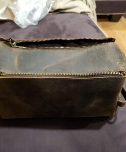 KOMALC Premium Buffalo Leather Unisex Toiletry Bag Travel Dopp Kit Distressed Tan 72 61kJ5ONNejL