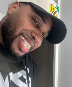 TOPGRILLZ 14K Gold Plated Iced Out CZ Top and Bottom Vampire Fangs Werewolf Grillz for Your Teeth Hip Hop Halloween Accessory Gold Bottom 15 61kLyVCl5pL