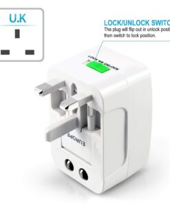 Insten Universal Worldwide Travel Adapter for 150+ Countries, International Power Charger, European Adapter, Wall Charger Power Plug for USA EU UK AUS Compatible w/ iPhone, iPad, Samsung Galaxy & More 14 61kNwnYBwGL