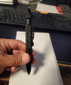 KEPEAK Military Tactical Pen, Professional Self Defense Pen, Emergency Glass Breaker Pen - Tungsten Steel, Writing Tool with 6 Refill Black 33 61kOUHIVv0L