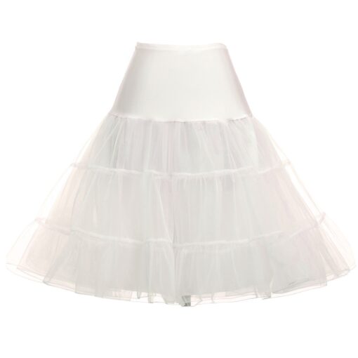 GRACE KARIN Women's 50s Petticoat Skirts Tutu Crinoline Slips Underskirts CL008922 Small Ivory