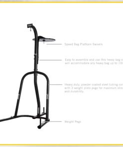 Everlast Steel Heavy Punching Bag Stand Workout Equipment for Kickboxing, Boxing, and MMA Training with 3 Plate Pegs and 100 Pound Capacity Black 44 61kRFn8n0yL