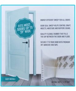 Door Draft Stopper – High Performance Silicone Door Sweep w VHB Adhesive 3M Strip | Draft Blocker for Under Door Seal Gap Interior & Exterior Doors Weather Stripping Soundproof | Draft Guard Insulator 27 61kRbpGJhaL