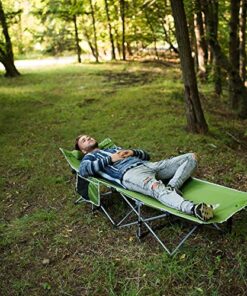 Alpcour Folding Camping Cot – Deluxe Collapsible Single Person Bed in a Bag w/Pillow for Indoor & Outdoor Use – Ultra Lightweight, Comfortable, Heavy Duty Design Holds Adults & Kids Up to 300 Lbs Grey 23 61kTcARKWfL