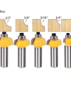 Yakamoz 5Pcs 1/2 Inch Shank Cove Router Bit Set Edge Forming and Molding Cutter Bits with Bearing Woodworking Cutting Tool | R-1/8", R-1/4", R-5/16", R-3/8" & R-1/2" Radius 8 61kU2YyQ3vL