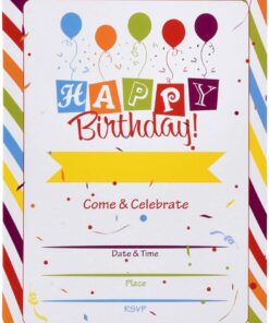 36 Happy Birthday Party Invitations with Envelopes with Multi Color Confetti Rainbow Theme Fill In Card Invites For Teens Kids Girls Boys Parties Favor Supplies Decorations 10 61kUwzdLwYL