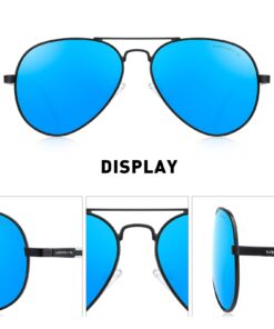 MERRY'S Men HD Polarized Sunglasses Aluminum Magnesium Driving Sun Glasses S8285 Black Frame/Blue Mirror Lens/Black Temples 60 Millimeters 8 61kWGnE79SS