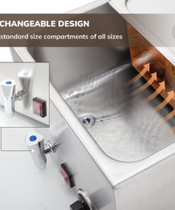SYBO ZCK165BT-3 Commercial Grade Stainless Steel Bain Marie Buffet Food Warmer Steam Table for Catering and Restaurants, (3 Sections with Tap), Sliver 3 Sections with Tap 15 61kWtluiFxL