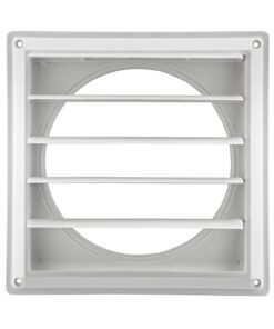 Alternative view of Lambro Industries, Inc.-8" White Plastic Louver Vent (Price Per Piece). Item #363W, outside dimensions are 10.875" x 10.875".
