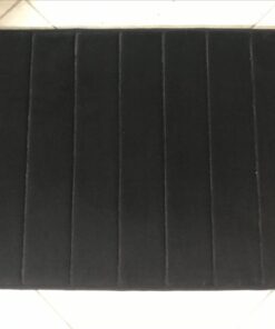 FINDNEW [Update Non-Slip Soft Microfiber Memory Foam Bath Mat,Toilet Bath Rug,with Increased Friction Bottom Washable Quickly Drying Bathroom mats (16" X 24", Black) 16"X 24" 31 61kYYgCwToL