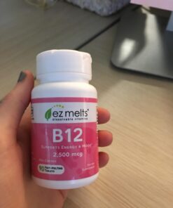 EZ Melts Dissolvable B12 Vitamin 2,500 mcg, Methylcobalamin, Sugar-Free, 3-Month Supply. 32 61kb3bCrbbL
