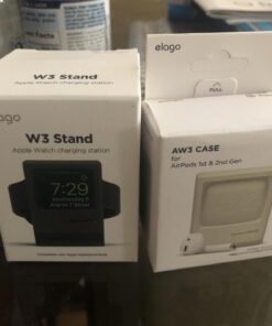 elago W3 Stand Compatible with Apple Watch Series Series 9/8/7/6/SE/5/4/3/2/1/SE (45mm, 44mm, 42mm, 41mm, 40mm, 38mm) (Black) - Classic Monitor Design, Compatible with Nightstand Mode Black 40 61kckS5JiNL