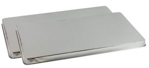 Reston Lloyd Rectangular Burner Cover, Stainless Steel, Set of 2, Stainless Look