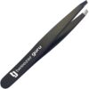 Tweezer Guru Tweezers for Women - Slant Pointed Precision Tweezers for Eyebrows & Ingrown Hair Removal - Blackhead and Splinter Tweezer with Sharp Needle Nose Point for Plucking (Black) 1 Count (Slant) Black 30 61kemeq x S